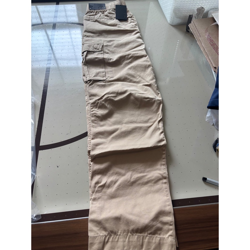 CSG Mens Khaki Cargo Pants Standard Fit Tapered Leg Tan Size Medium NWT